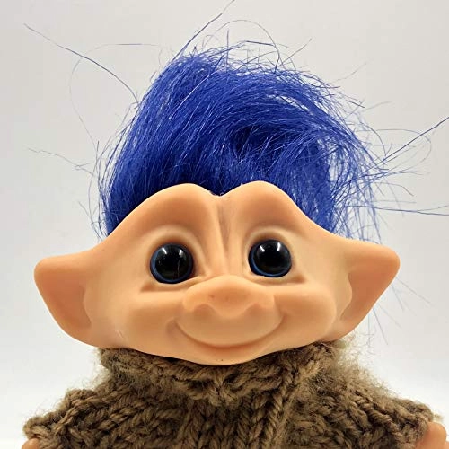 Good Luck Troll Dolls - 10cm Blue Hair W/Clothes
