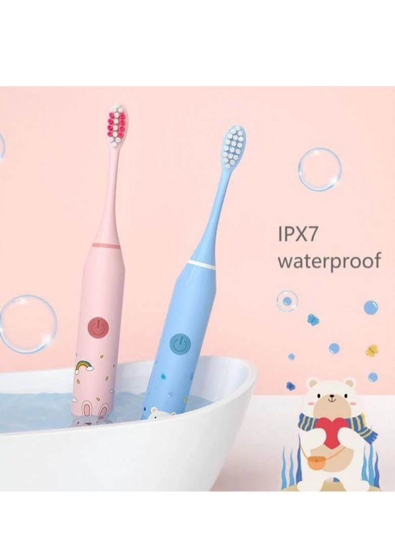 Children's Electric Toothbrush - Cute Cartoon Soft Bristles Sonic