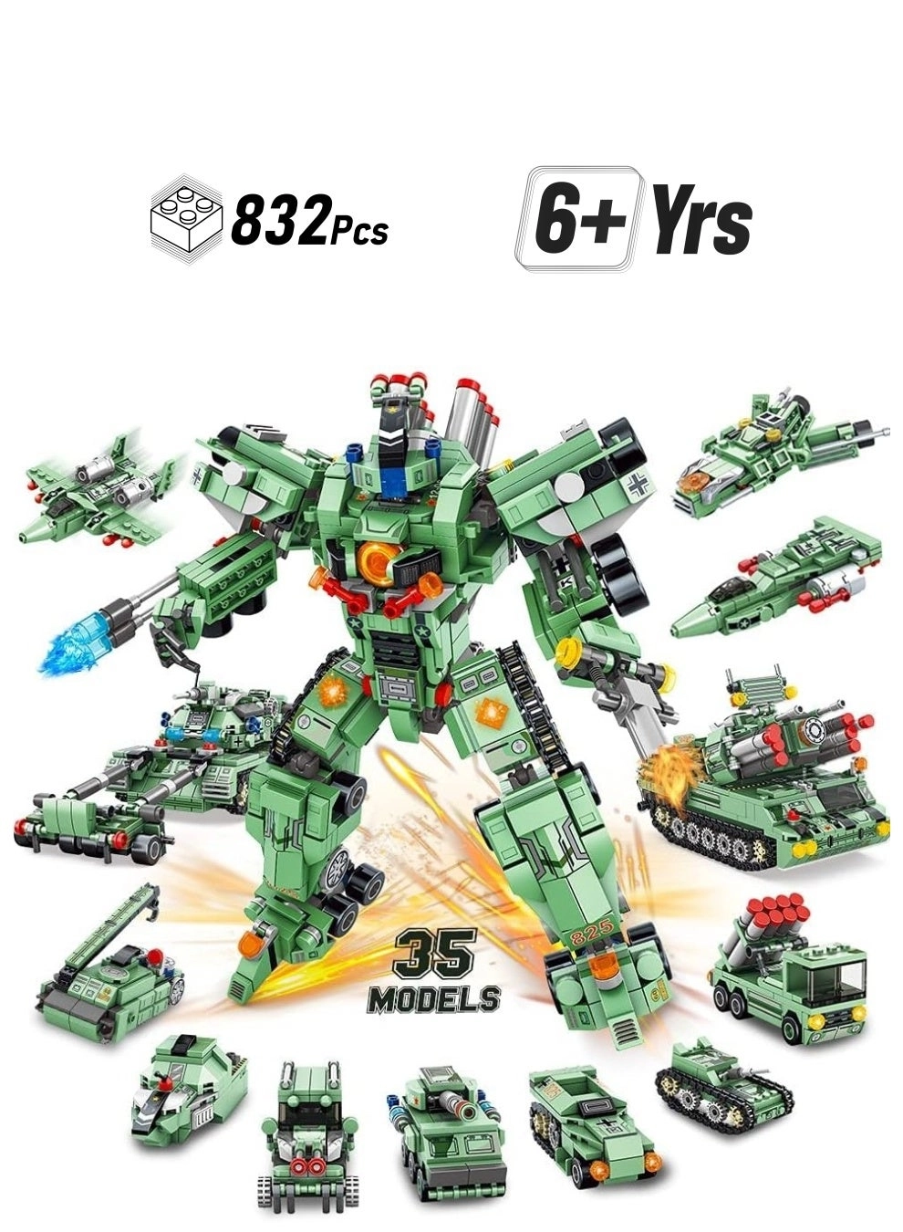 KASTWAVE Robot Building Kit - 5-in-1 832 pcs