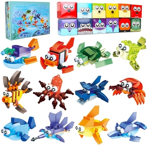 Jellydog Toy Mini Building Blocks Ocean Animal - 12pcs