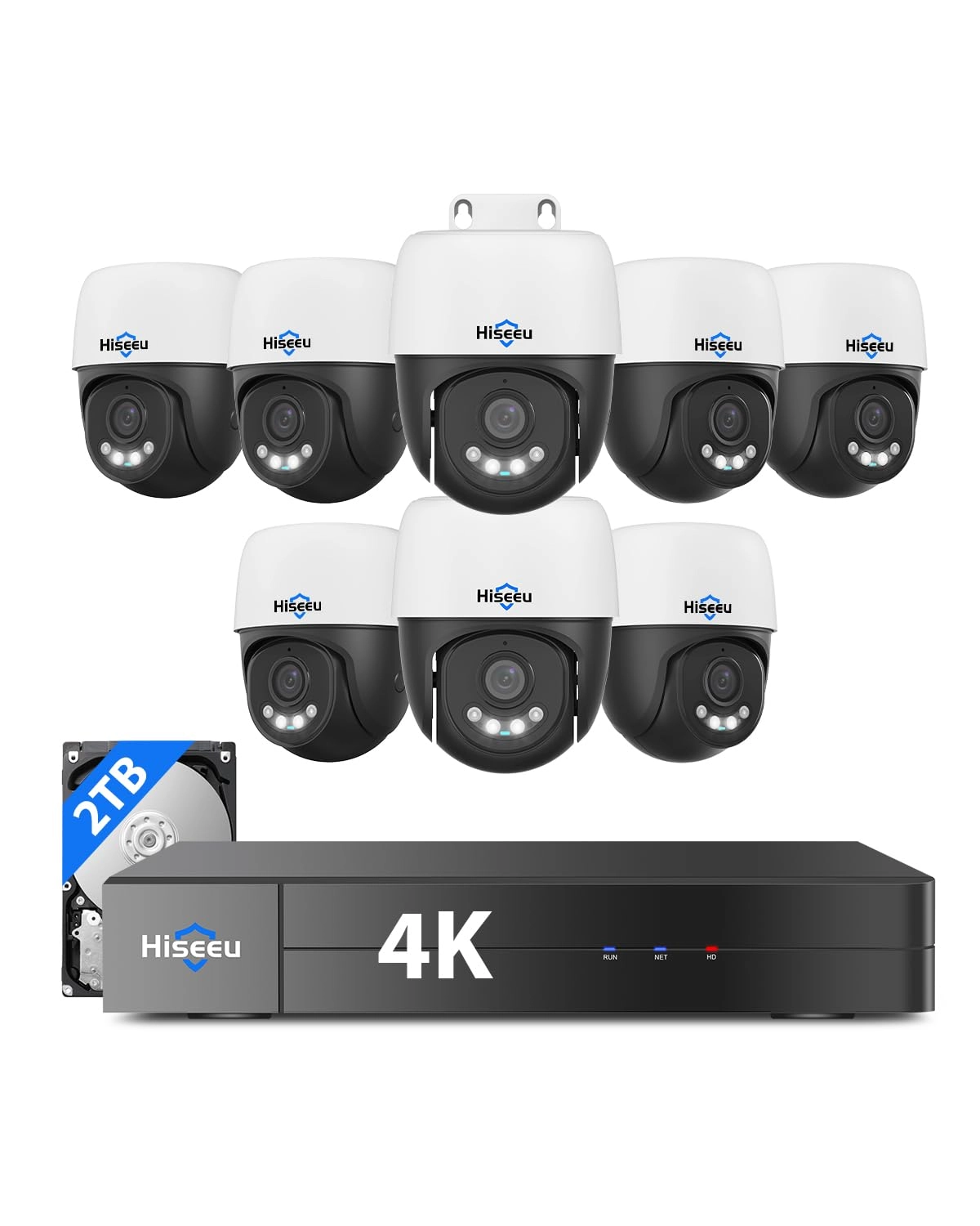 Hiseeu 4K PoE Camera System - 8 cameras 16 channels 8MP
