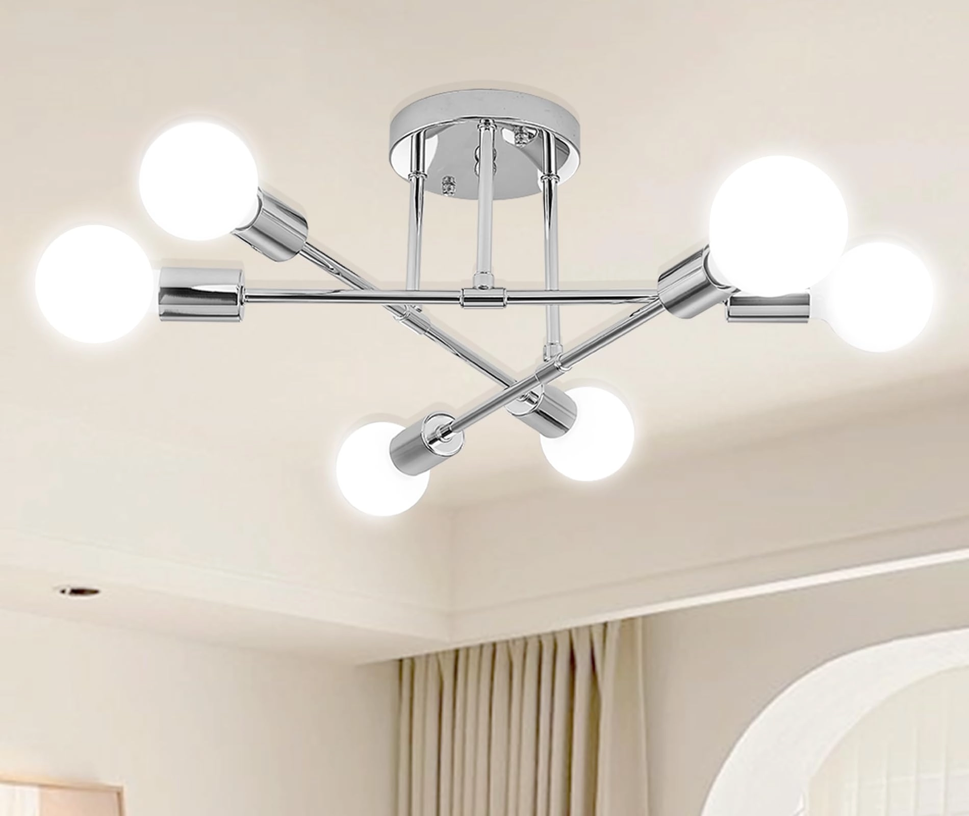 The Antique and Modern Home 6-Light Chandelier - Dimmable