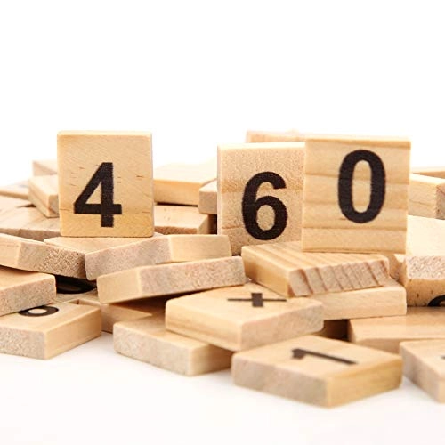 Wood Number Tiles - 18 months and up 200 pieces