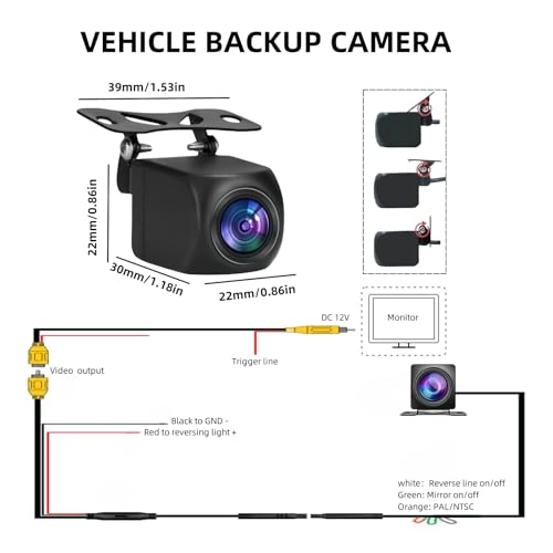 HD Rear View Backup Camera - Night vision 720P