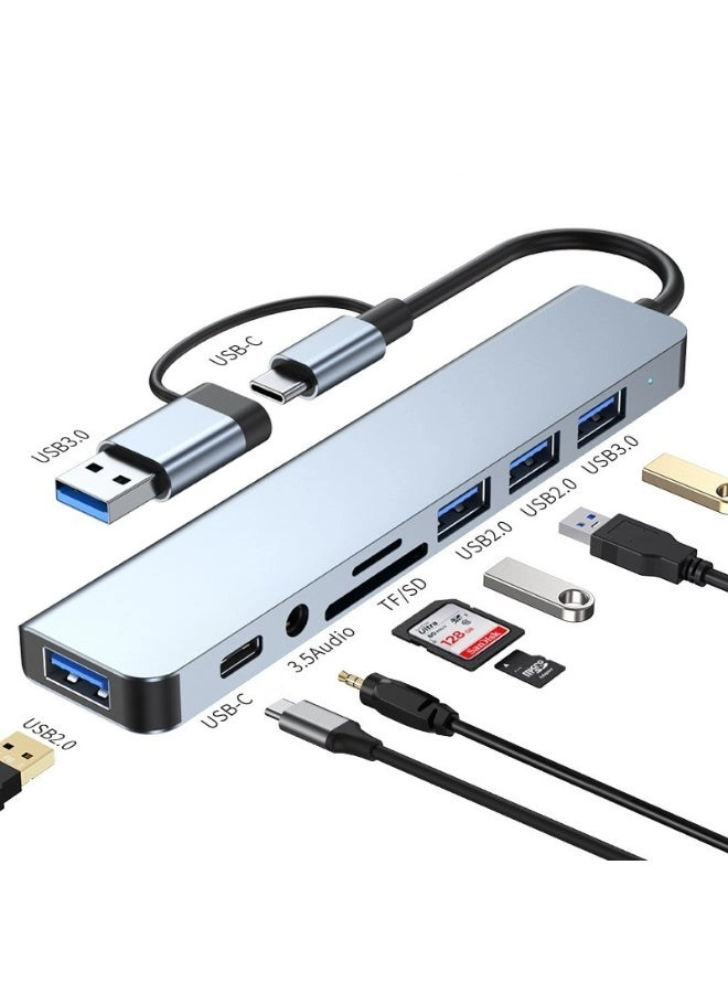 ORIONMAX 8-in-1 USB-C Multi-Port Hub - dual USB-C and USB-A