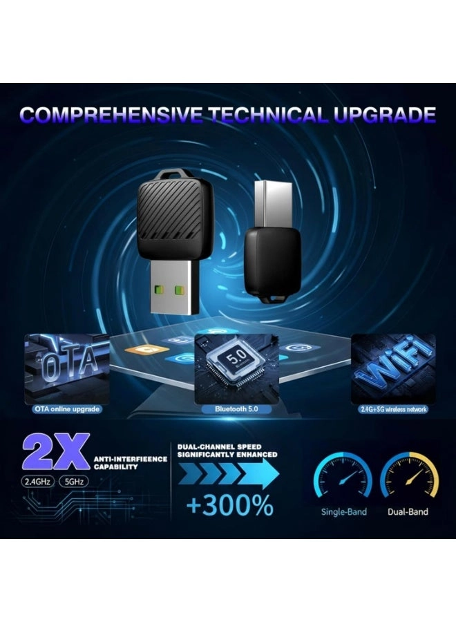 Wireless CarPlay Adapter - Mini USB Plug and Play