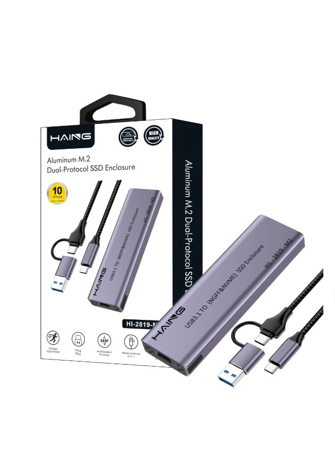 Haing M.2 Dual-Protocol SSD Enclosure
