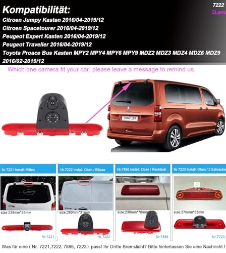 Brake Light Reversing Camera + Rear View Mirror Monitor - Night vision 628 x 586 pixels