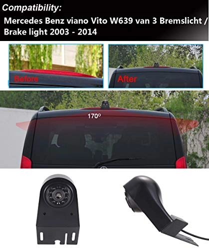 Brake Light Reversing Camera + Rear View Mirror Monitor - Night vision 628 x 586 pixels