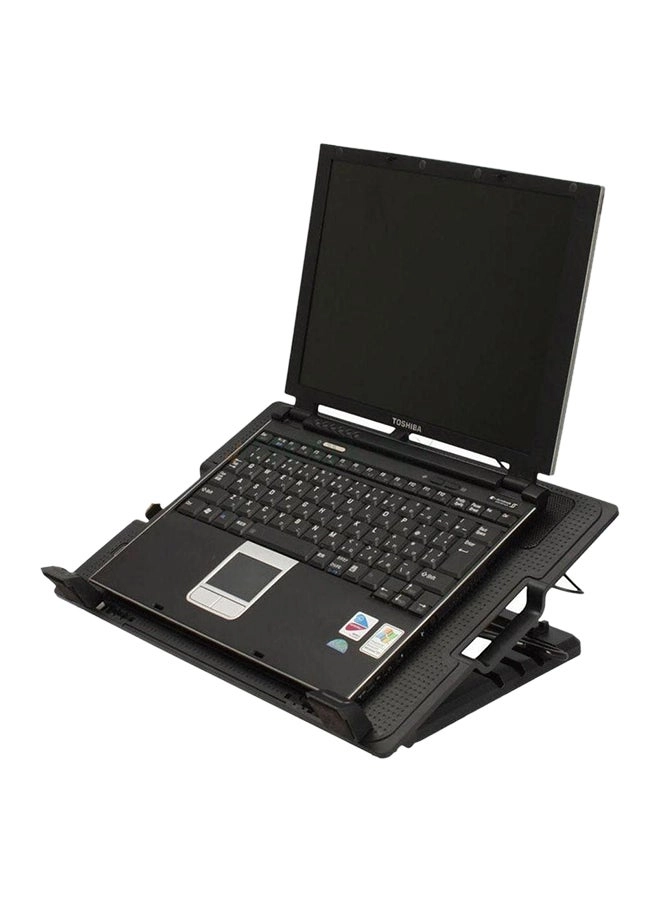 Cooling Fan Pad Stand - 2 USB Port LED Black