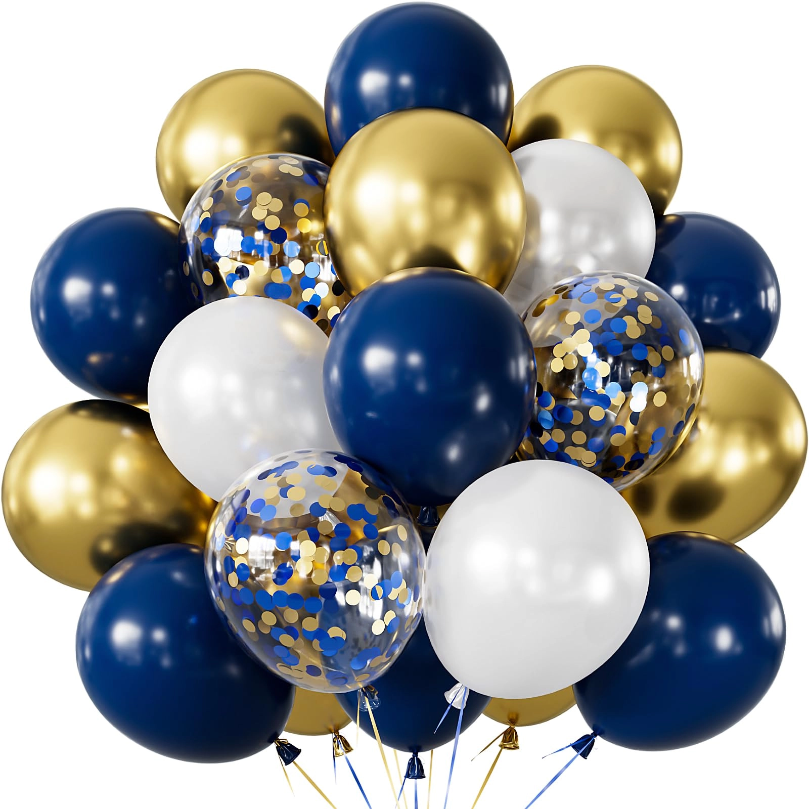 adeyoo Navy Blue and Gold Balloons - 50pcs Baby Shower Birthday New Year