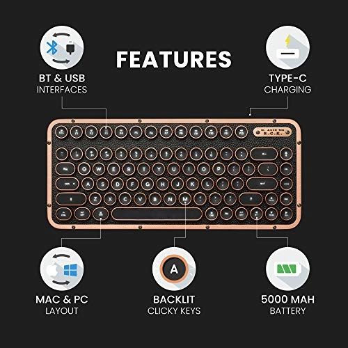 Retro Compact Keyboard - Wired/Wireless