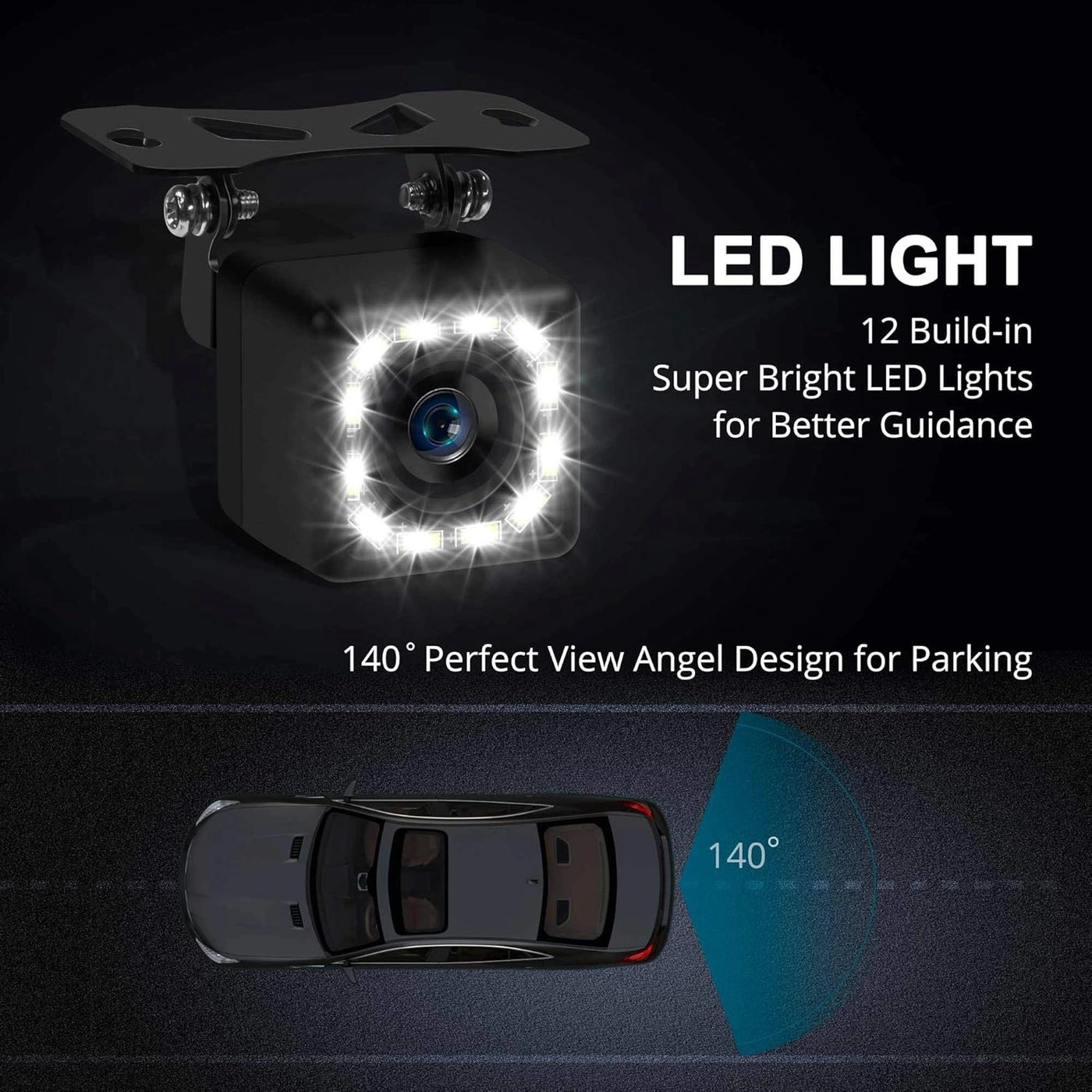 Car Backup Camera - 12 LED Night Vision