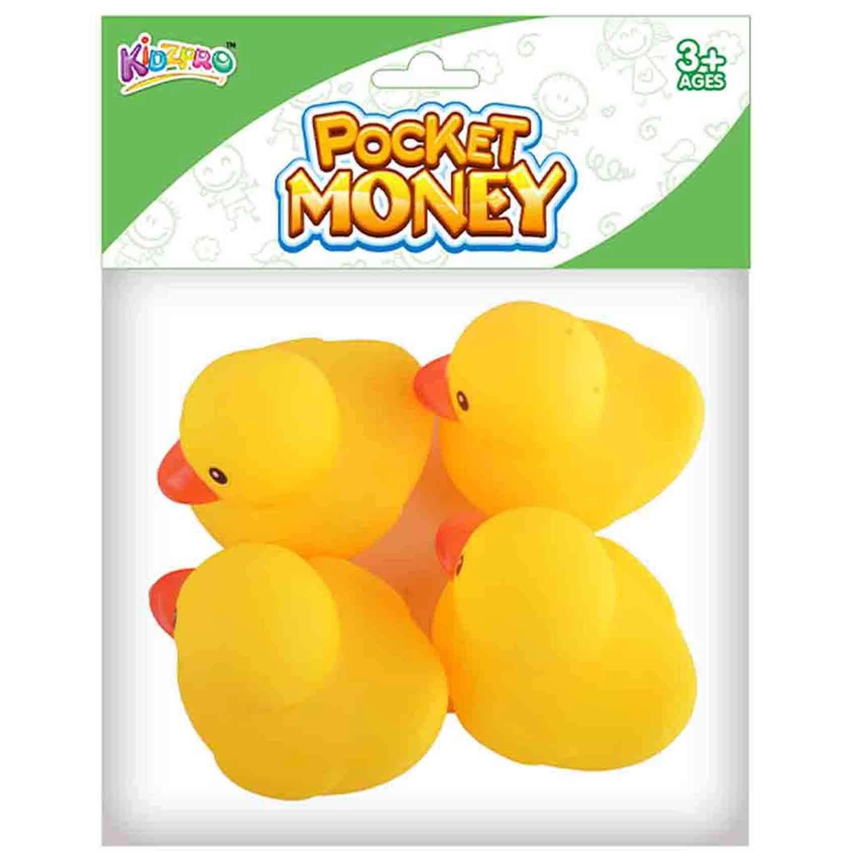 Kidzpro Duck Floating Bath Toys - 4pcs Bright Yellow