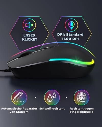 Wired LED RGB Backlit Mouse - USB