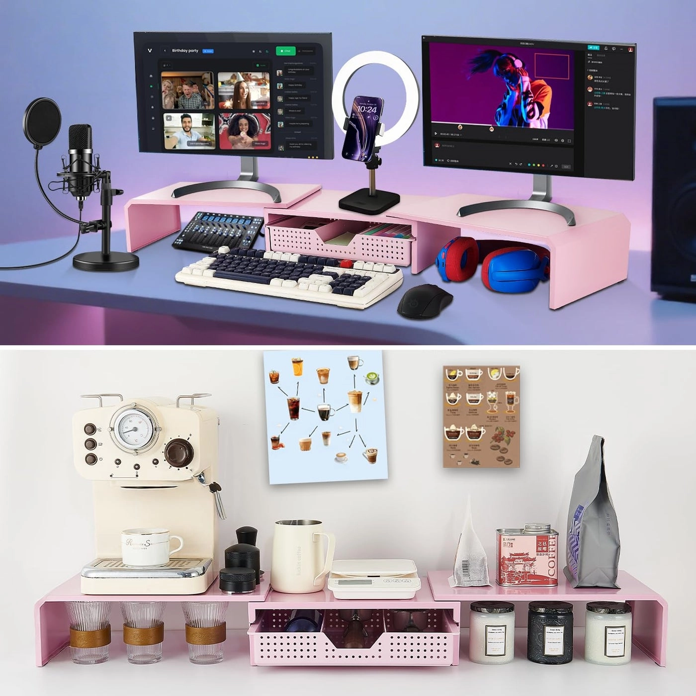 Dual Monitor Stand Riser