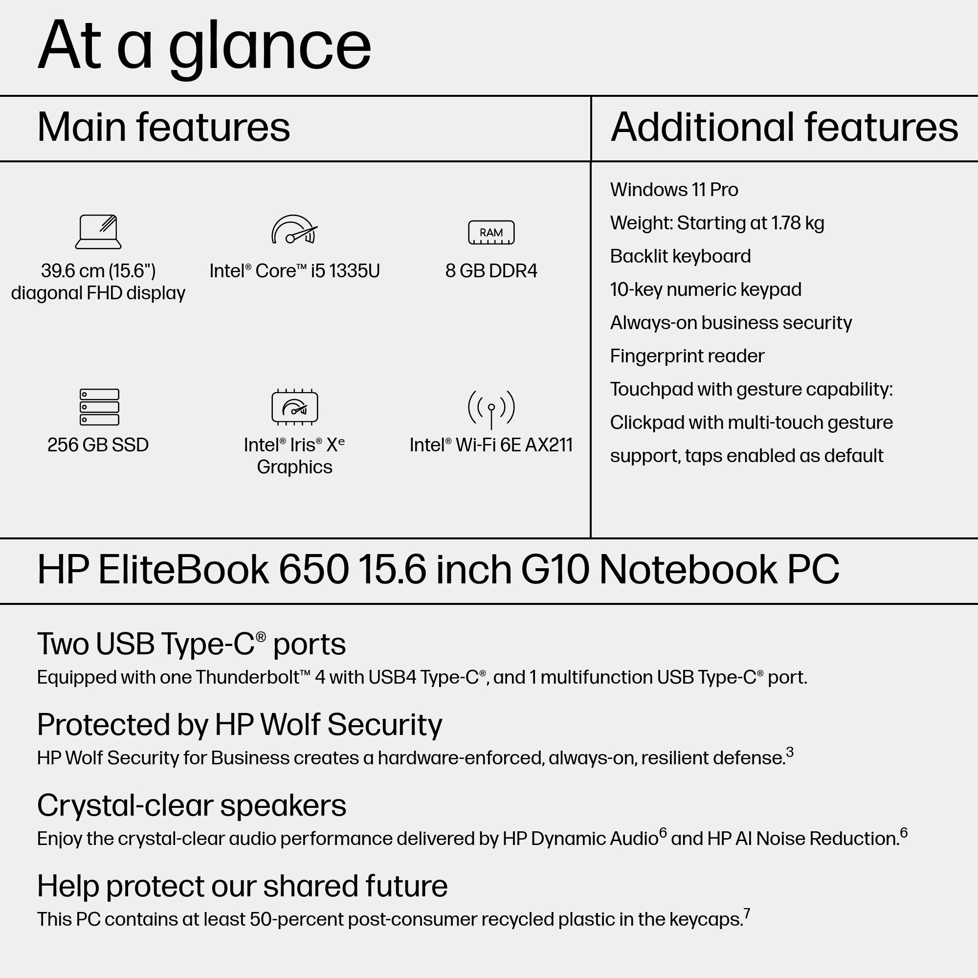 EliteBook 650 G10 968N0ET - 15.6'' i7-1355U 16GB DDR4 512GB SSD