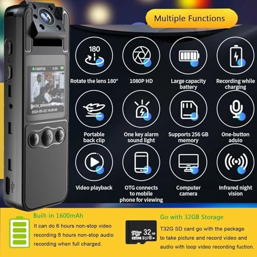 1080P HD Police Body Camera - 32GB