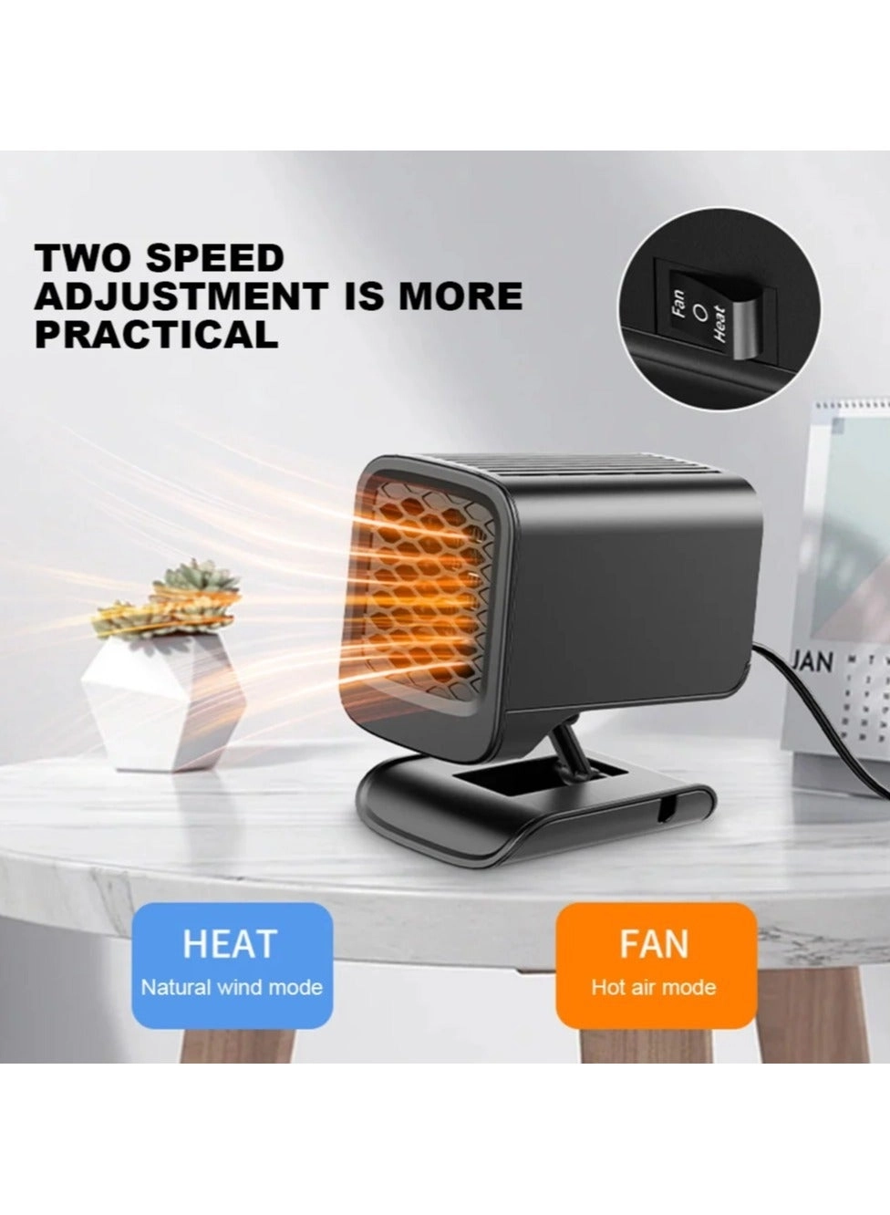 Car Electric Heater Fan - 12V 120W 360 Rotating