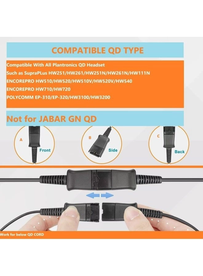 DA-80 - USB Audio Adapter for Plantronics QD Headsets - Mute and Volume Controls