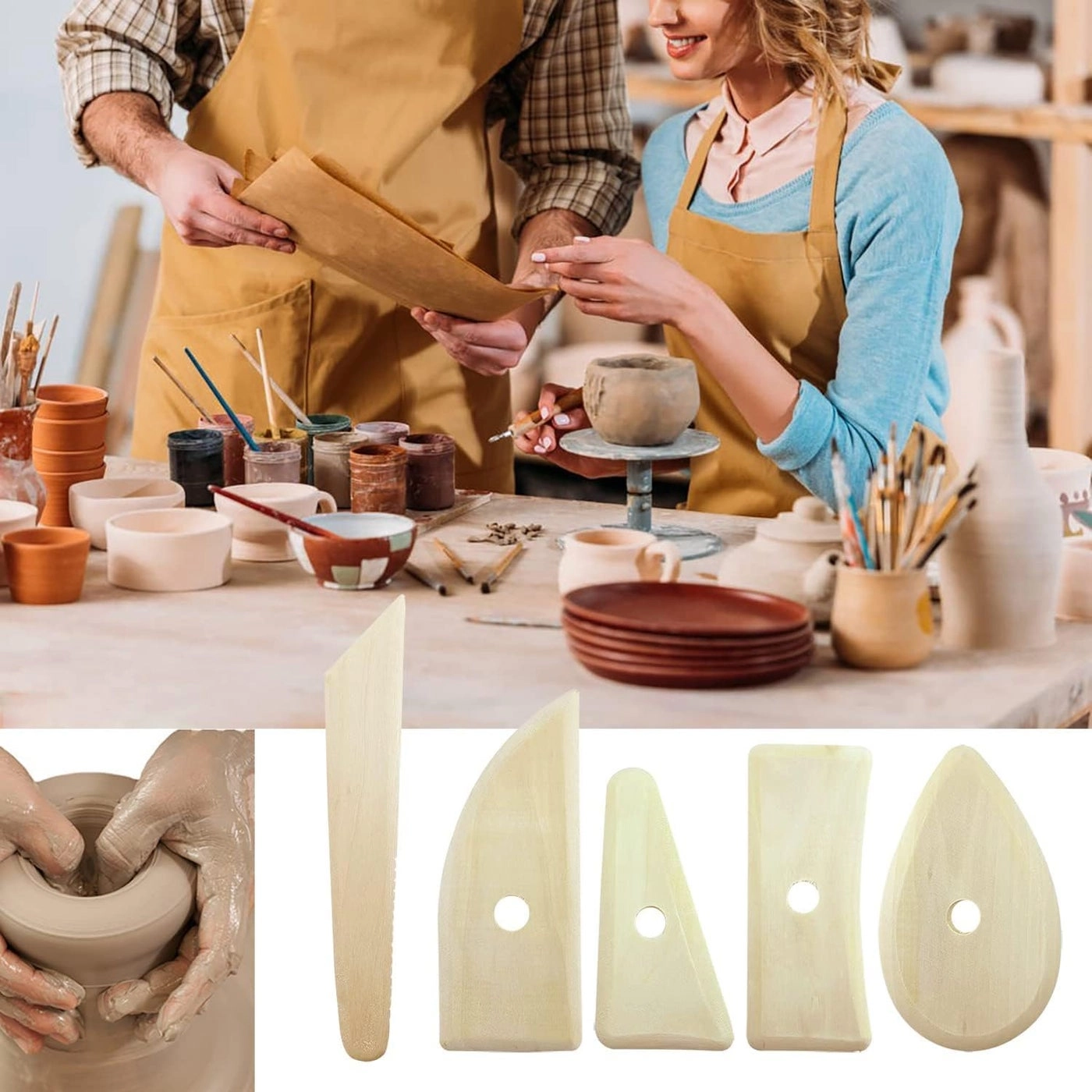 Clay Tools - beech wood 5 Pcs