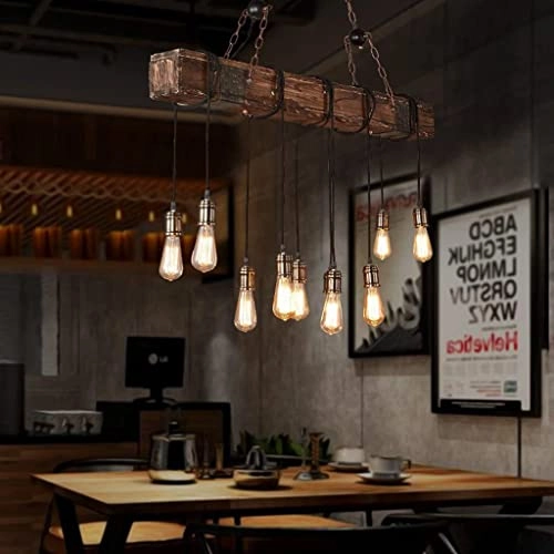 9 Lights Farmhouse Chandelier - Φ1200Mm/1700Mm Solid wood LED