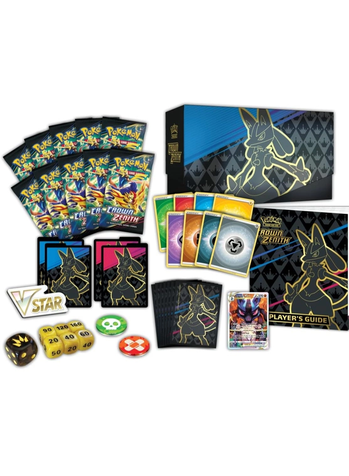 Crown Zenith Elite Trainer Box Exclusive Lucario Sleeves - 65 pcs