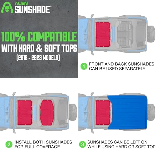 2-Piece Front & Rear Sun Shade - Jeep Wrangler 2018+