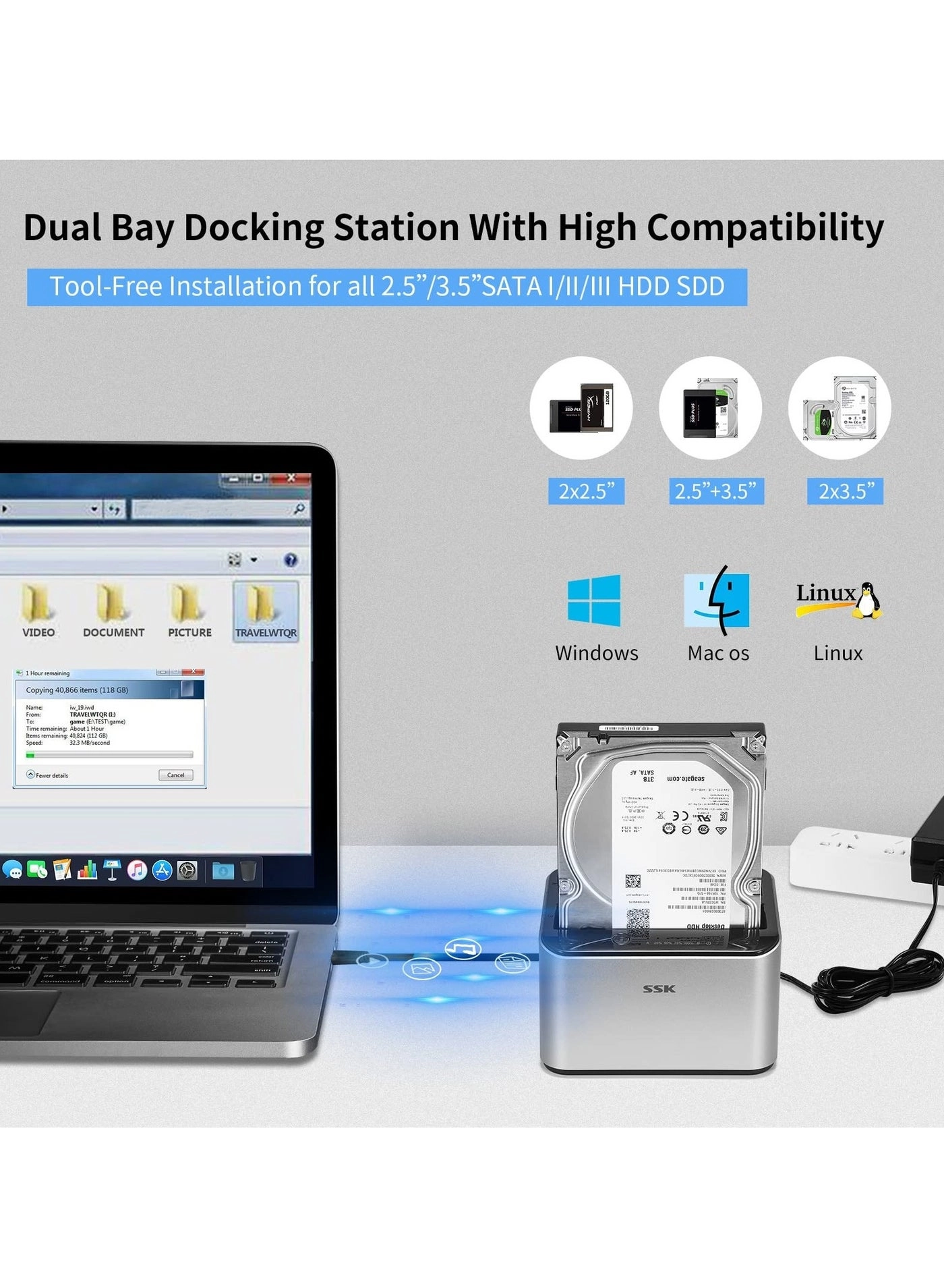 Hard Drive Docking Station - Dual-Bay