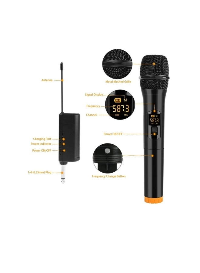 Wireless Karaoke Microphone 02 - Dual UHF Rechargeable Receiver