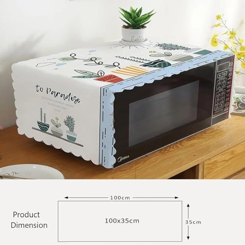 Microwave Oven Cover - 100 x 35 cm Waterproof Serinity Wave Design