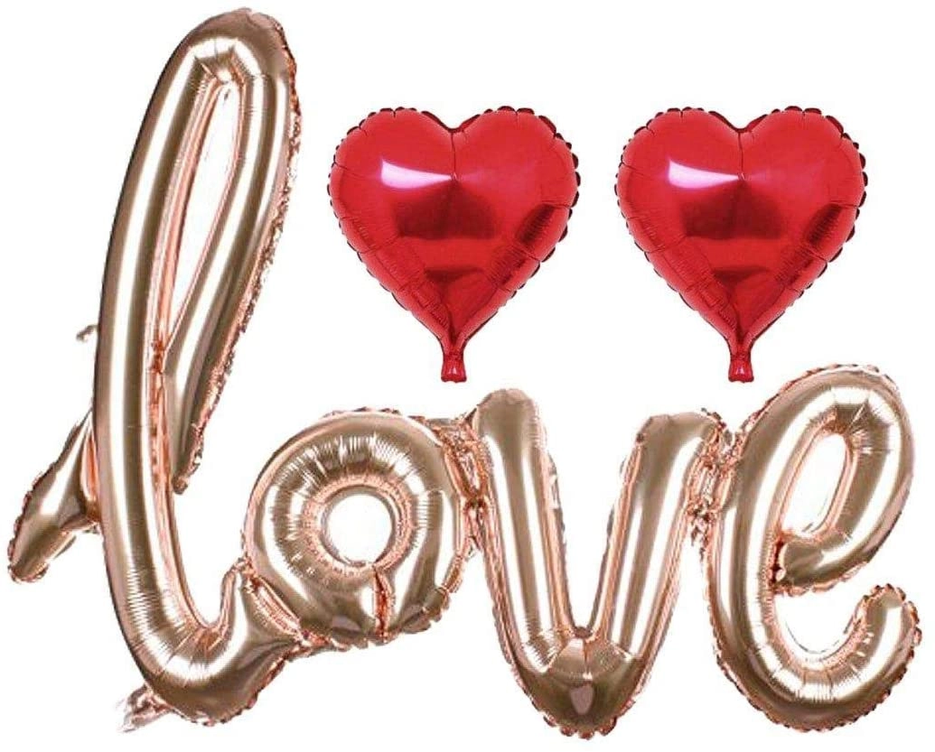 Party Time Trading LLC Balloon Set - 3Pcs Wedding Engagement Bridal Shower Valentines Day