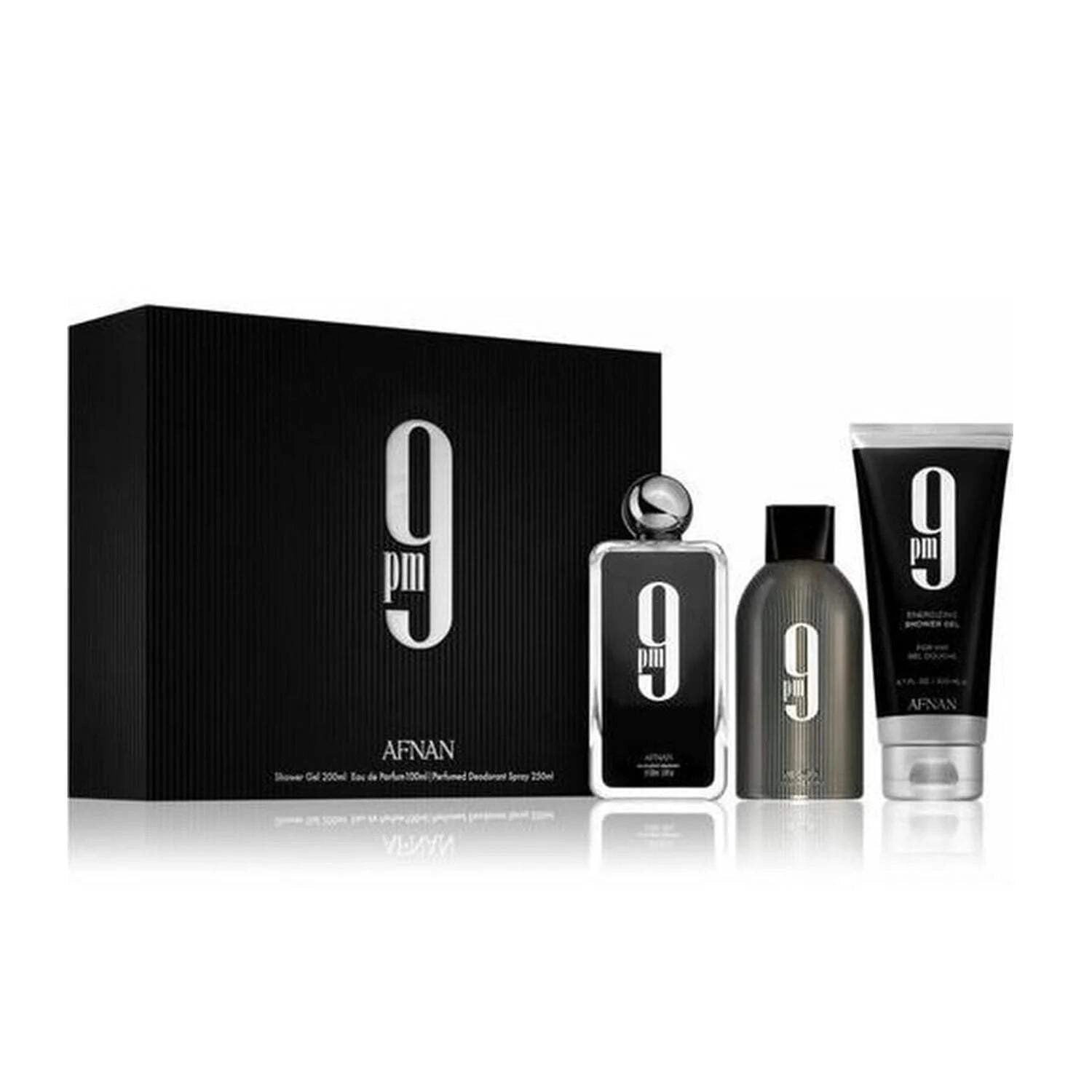 Afnan 9 PM - 100 ML Eau De Parfum + Deodorant - 150 ML + Shower Gel - 150 ML