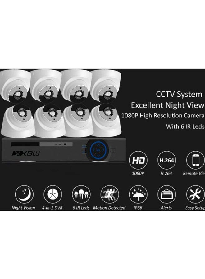 8CH 1080N AHD DVR + 1080p Bullet Camera - 8PCS + 1TB Hard Disk