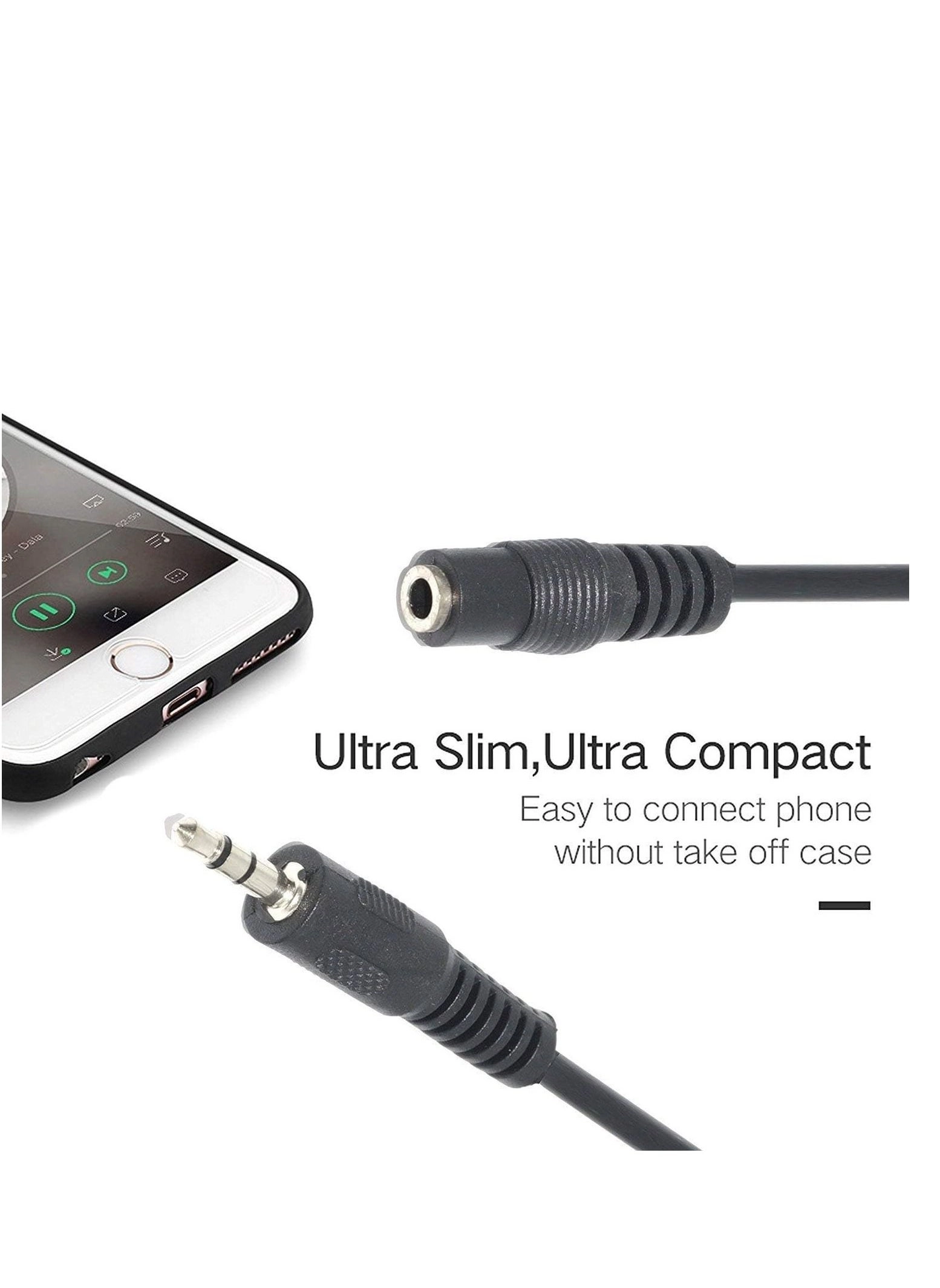 3.5mm Stereo Audio Male to Female Jack Extension Cable - 5 meter