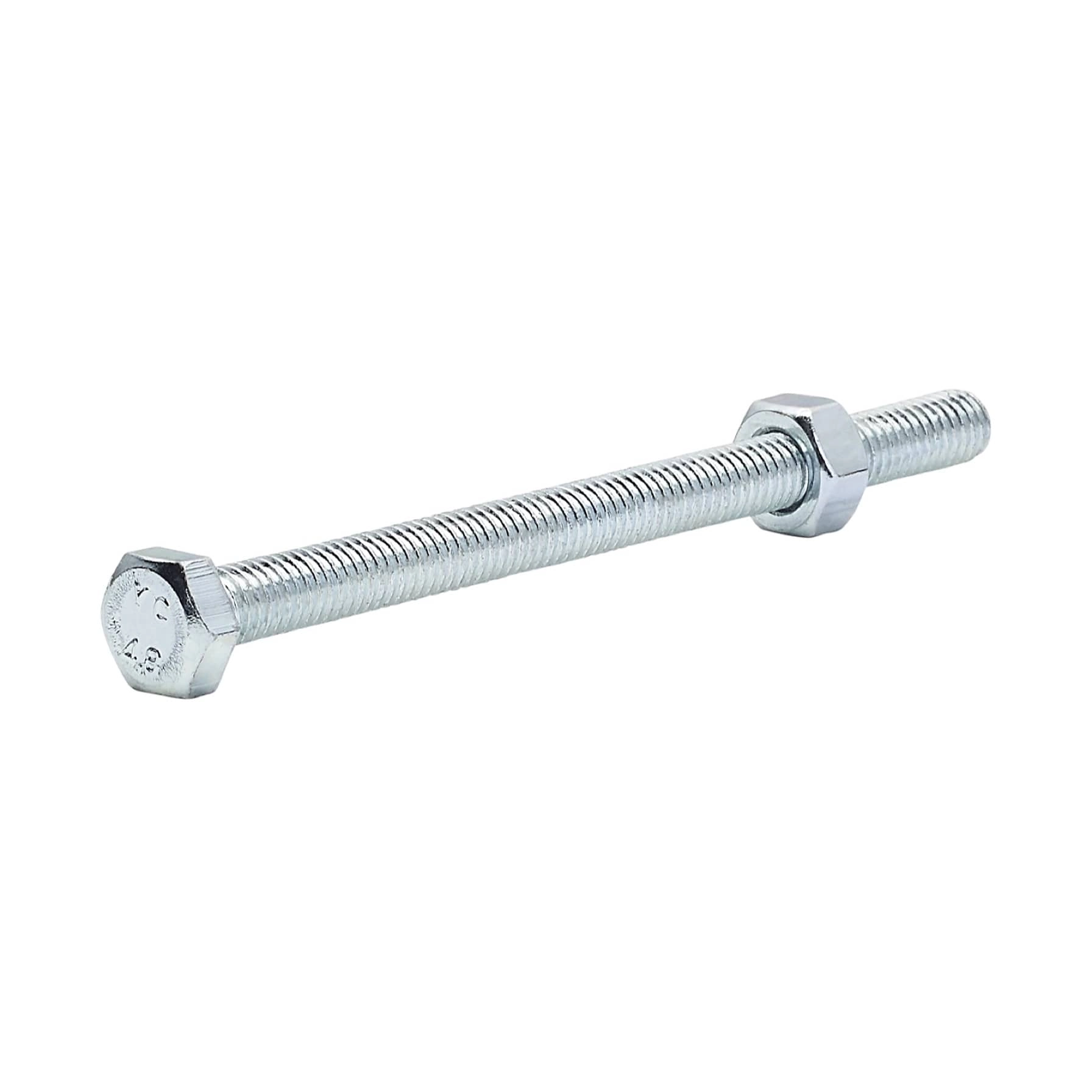 Zinc-Plated Carbon Steel Hex Bolt & Nut Pack 6mm 80mm