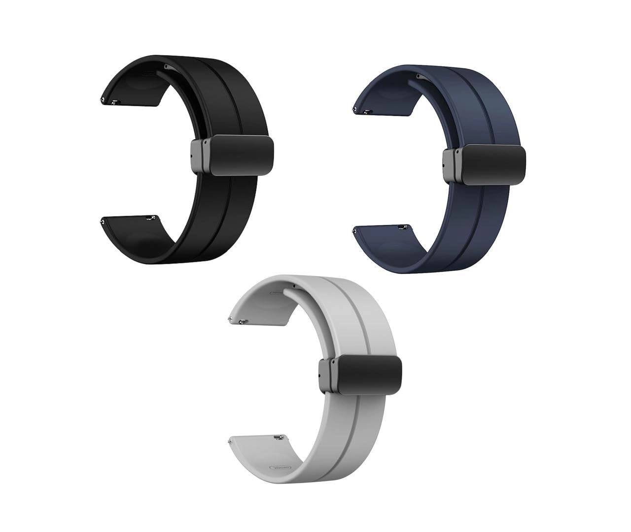 INEFABLE 3 Pack 20mm Watch Band for Amazfit GTS 2 Mini / Amazfit Bip / Bip Pro / Bip Lite / Bip S / GTR / Galaxy Watch 4 / Galaxy Watch 5