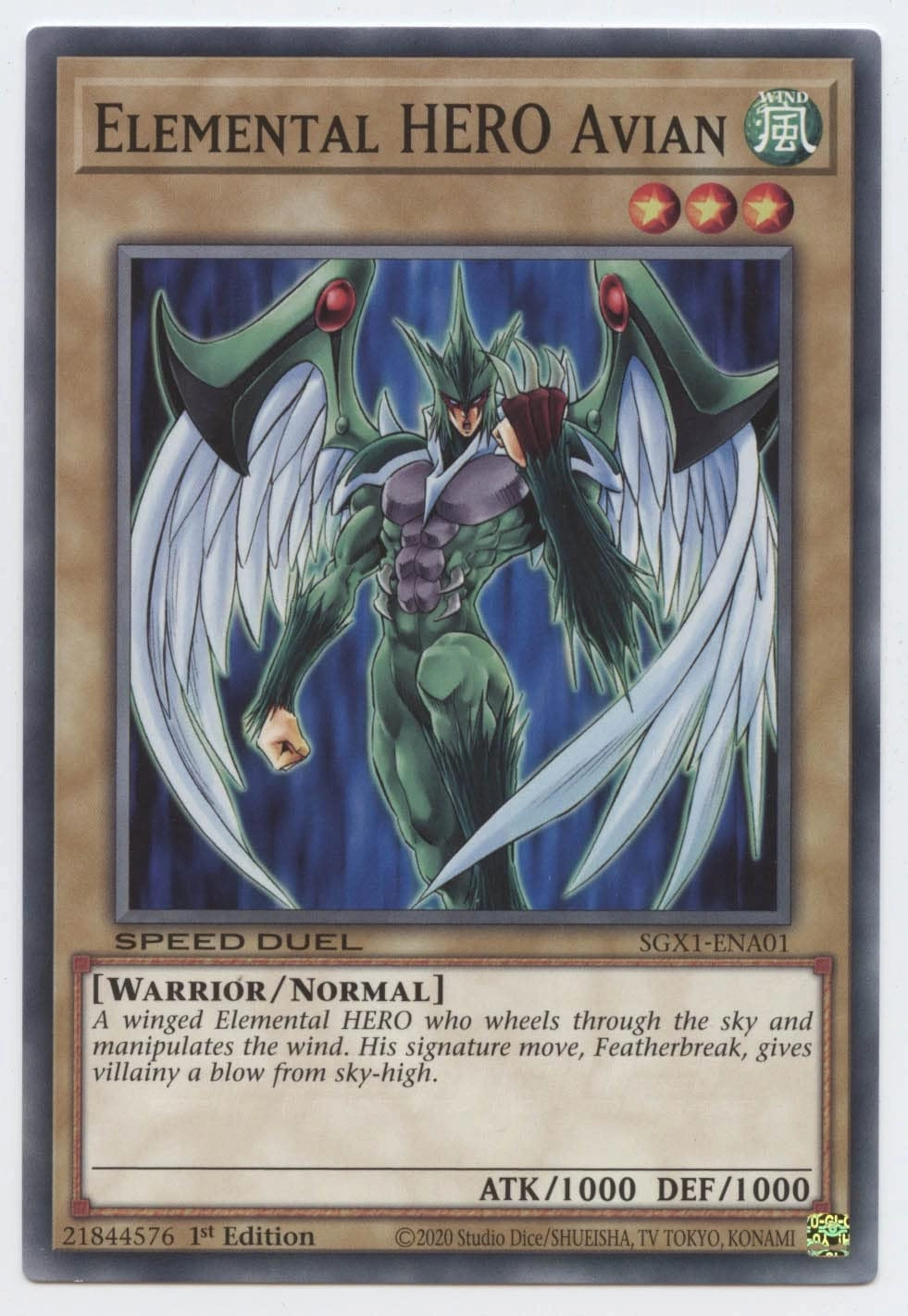 Yu-Gi-Oh! Elemental Hero Avian - SGX1-ENA01