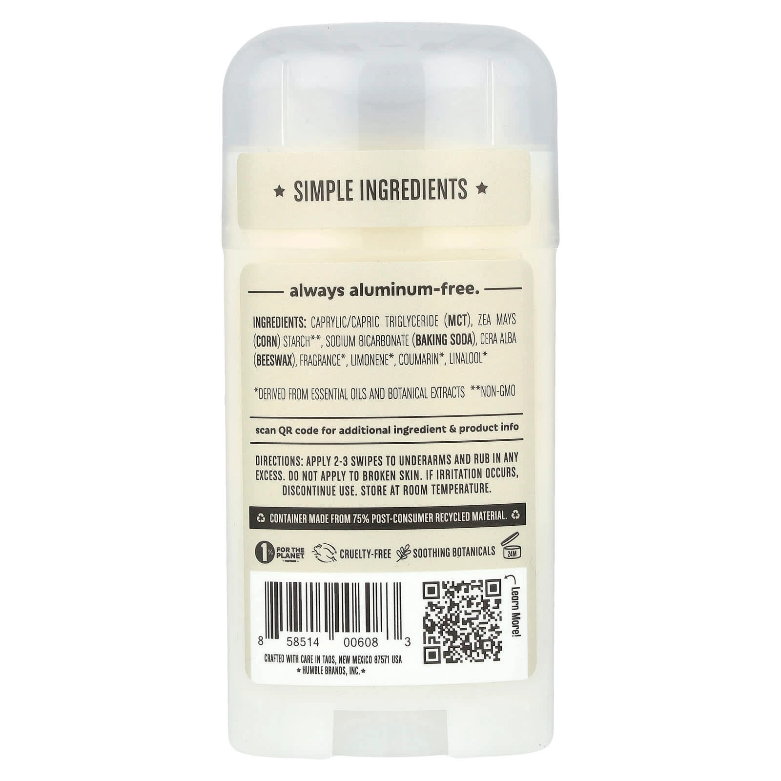 Aluminum-Free Deodorant - Palo Santo & Frankincense 70 g