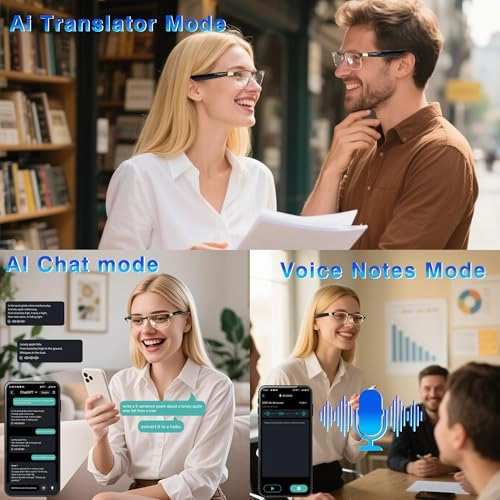 Ai Translation Smart Glasses - 164 Languages Color-Change Lens Bluetooth
