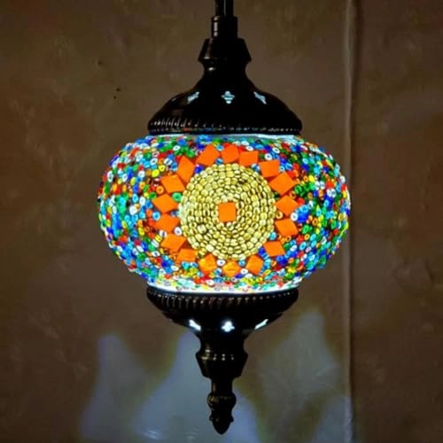 Moroccan Turkish Mosaic Pendant Ceiling Lamp - E27 13cm 80cm
