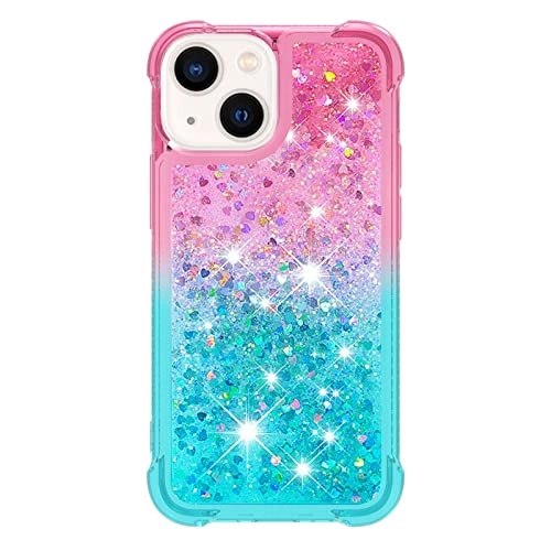 Glitter Moving Quicksand Flowing Cover - TPU Silicone Bumper for iPhone 14