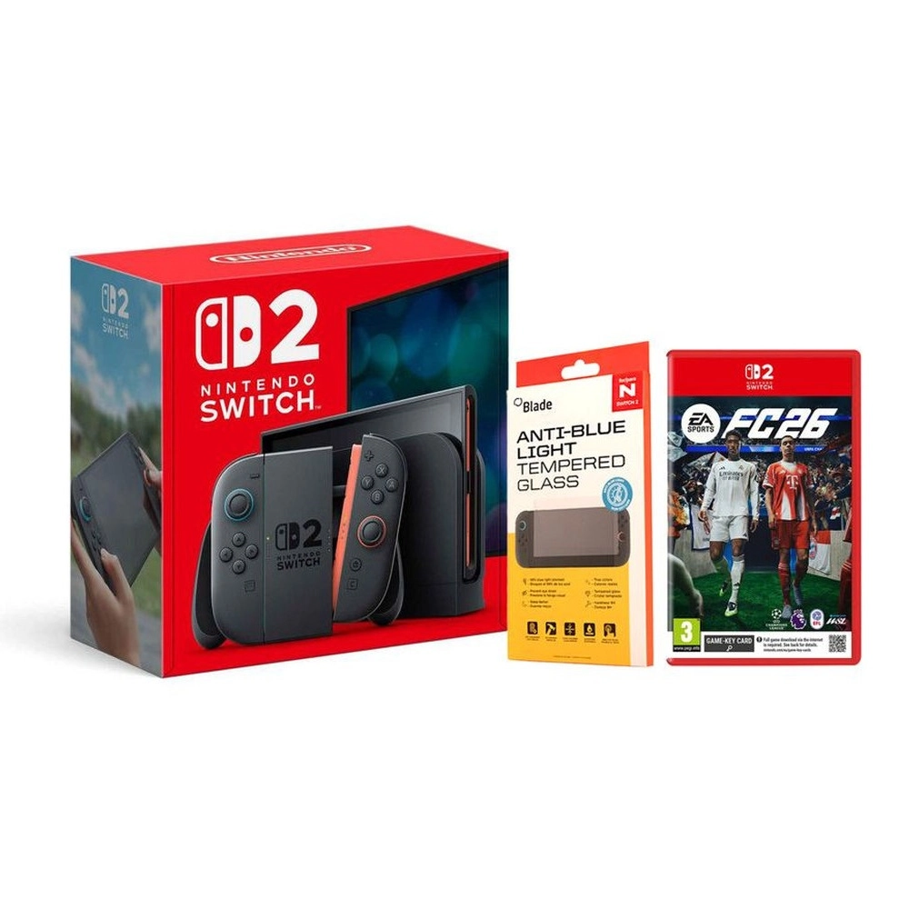 Nintendo Switch 2 - 256GB + FC26 + Blade Anti Blue Light Tempered Glass - 0.3mm