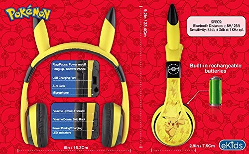Pikachu Headband Headphones Wired Headphone