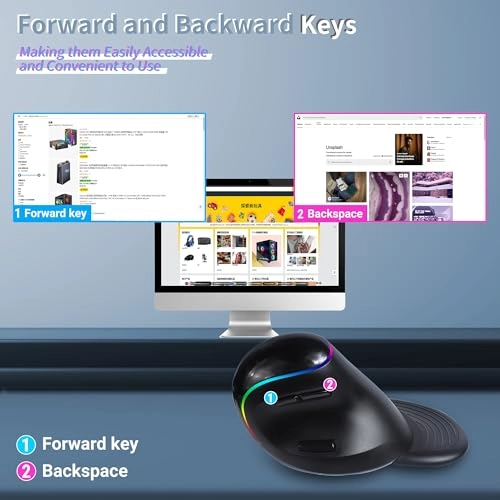 Ergonomic Mouse - Bluetooth (5.0/3.0) USB