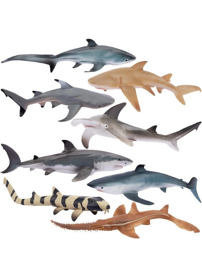 TOYMANY Shark Toys Figurines 8 pcs