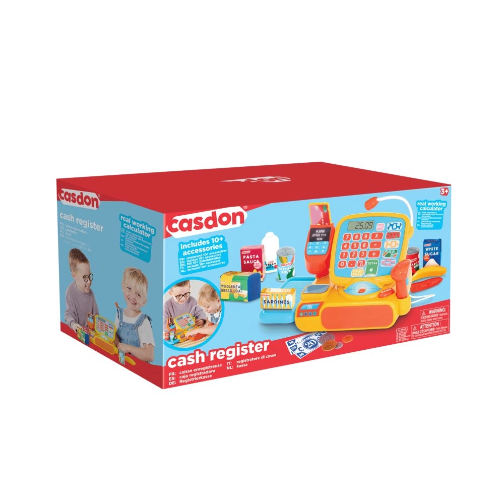 Casdon Cash Register Playset - working calculator play debit card (66450)