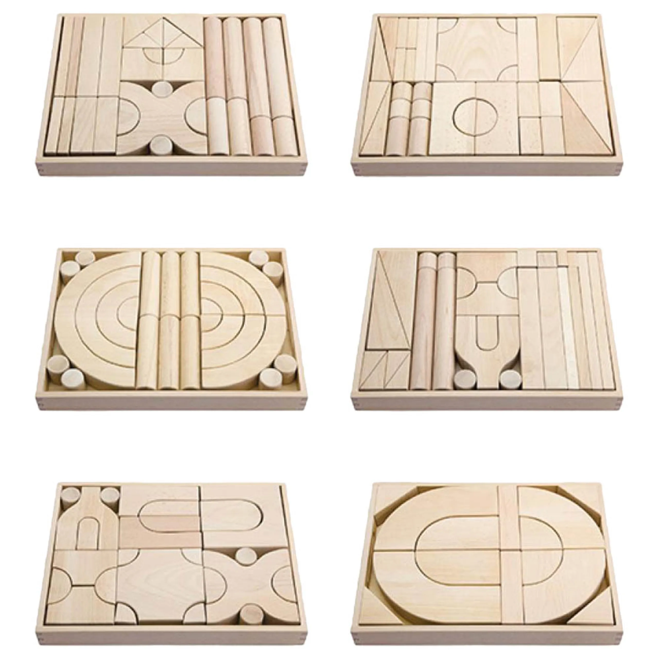 VIGA Beech Wood Block - 6 Trays Set#2