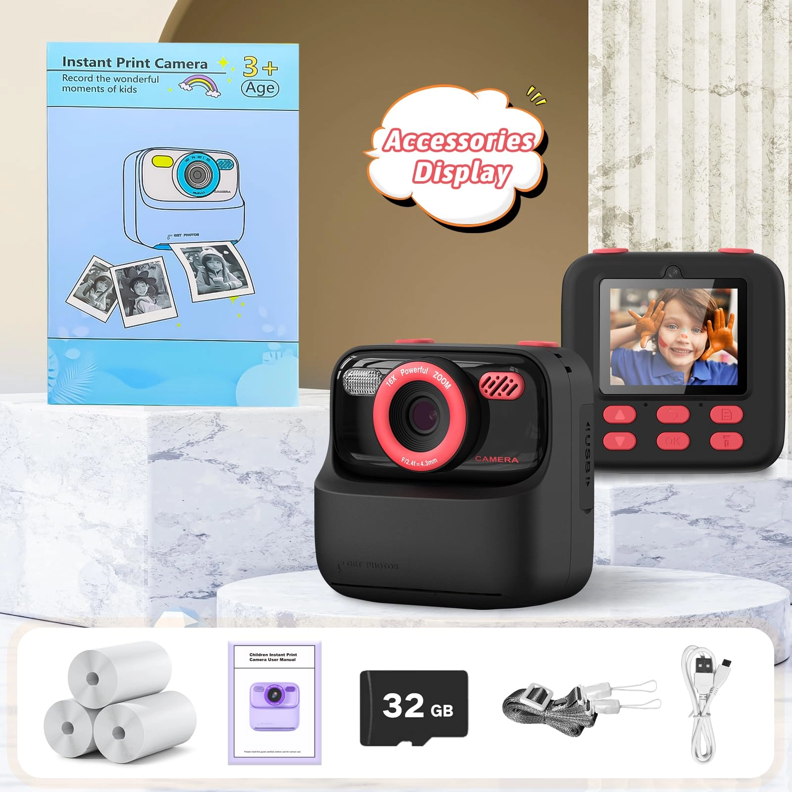 Instant Print Camera - 32GB White