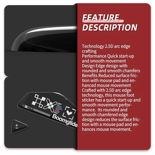 Glass Mouse Feet - Black Print for gaming mice